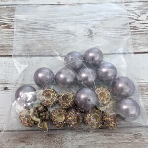 Broken Bracelet - Chunky Mauve & Gold Tone